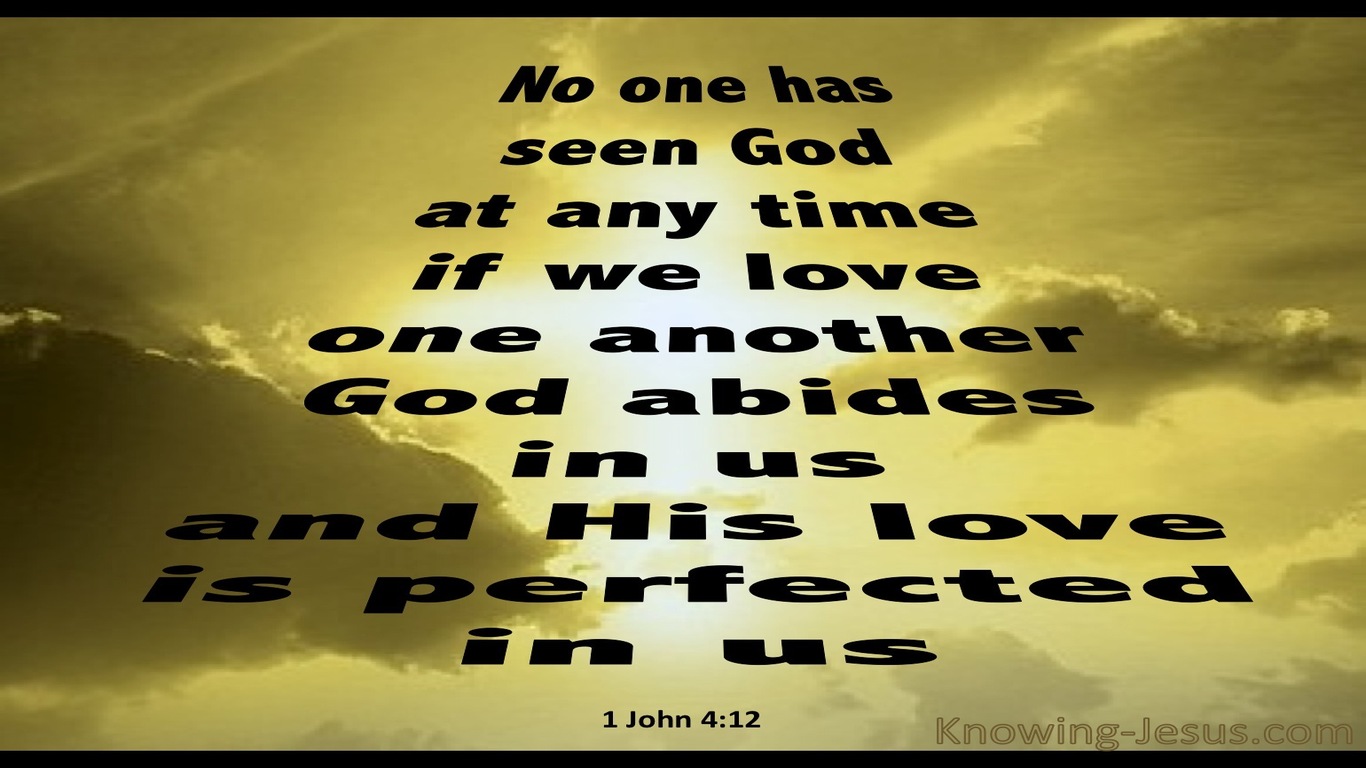 1 John 2:12 No On Has Seen God (gold)